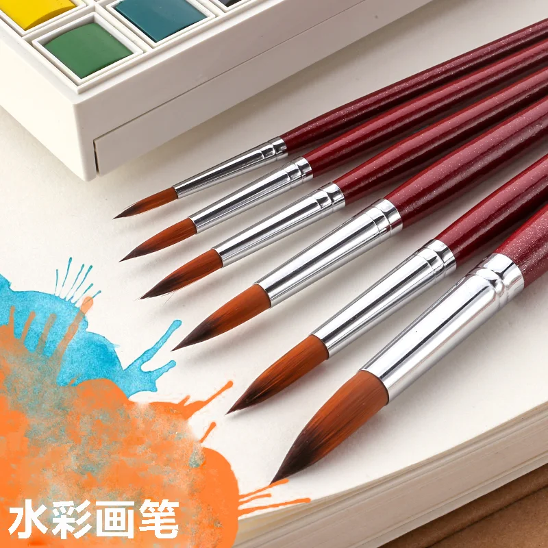

Artist Paint Brushes - Top Quality Long Handle Round Paint Brush Set Paint Brushes for Watercolor