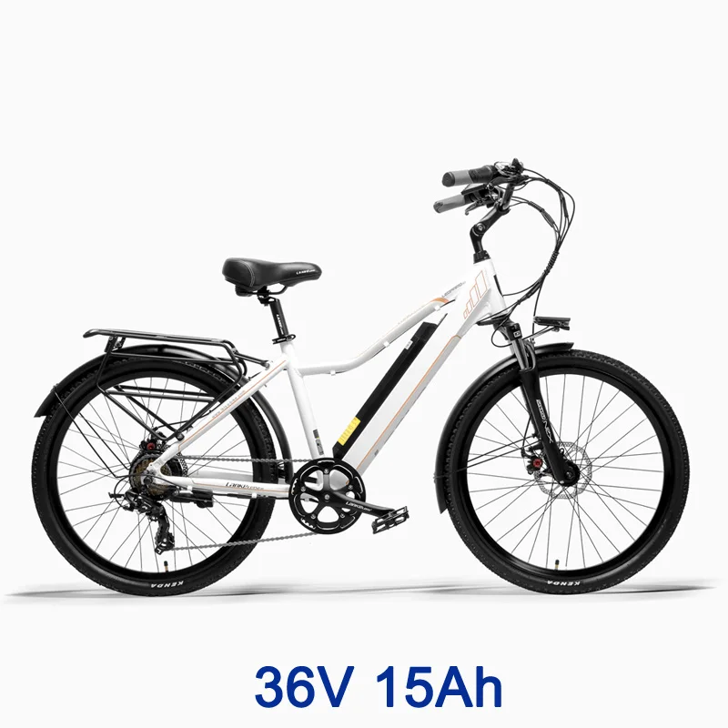Pard3.0 26 дюймовый электровелосипед, 300 Вт городской велосипед, подвесная вилка с масляной пружиной, велосипед с педалью, длинная выносливость - Цвет: White 15Ah