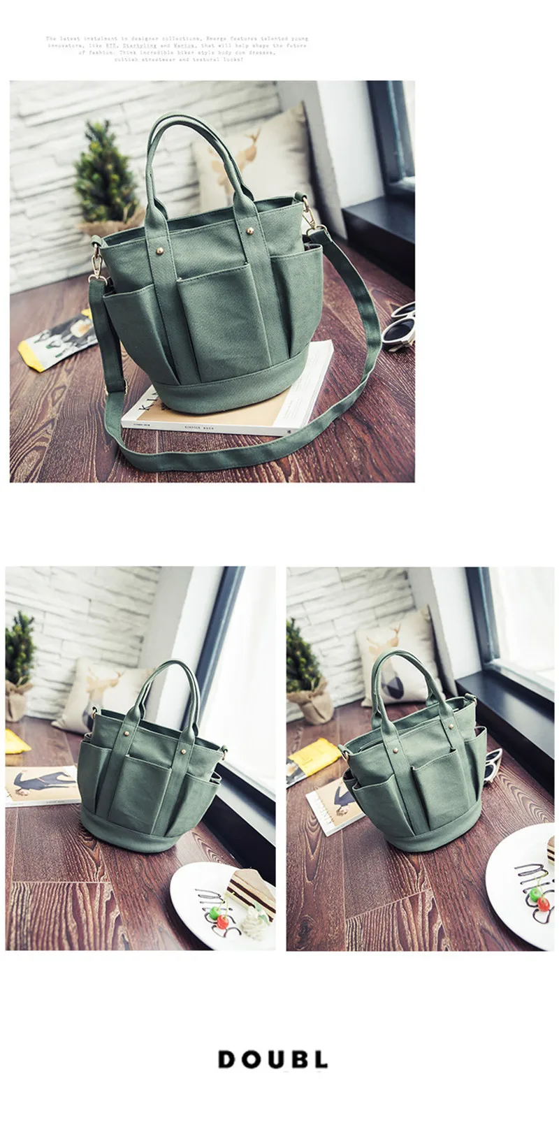 New Women Canvas Bag Drawstring Bucket Small Cross-body Bag Fashion Trend Brief Shoulder Bag For Lady Female Handbag Sac SS7381 (13)