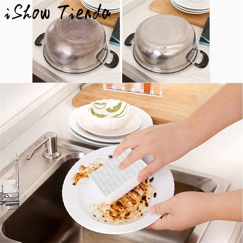 

New Arrival Nanometer Sand Sponge Descaling Clean Pan Pot Windows Cleaning Brush Sponge Kitchen Accessories Cleaner Tool