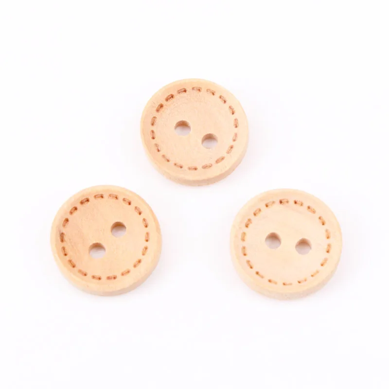 Handcrafted Round Wooden Buttons for DIY Crafting and Sewing - Set of 30 (12mm)