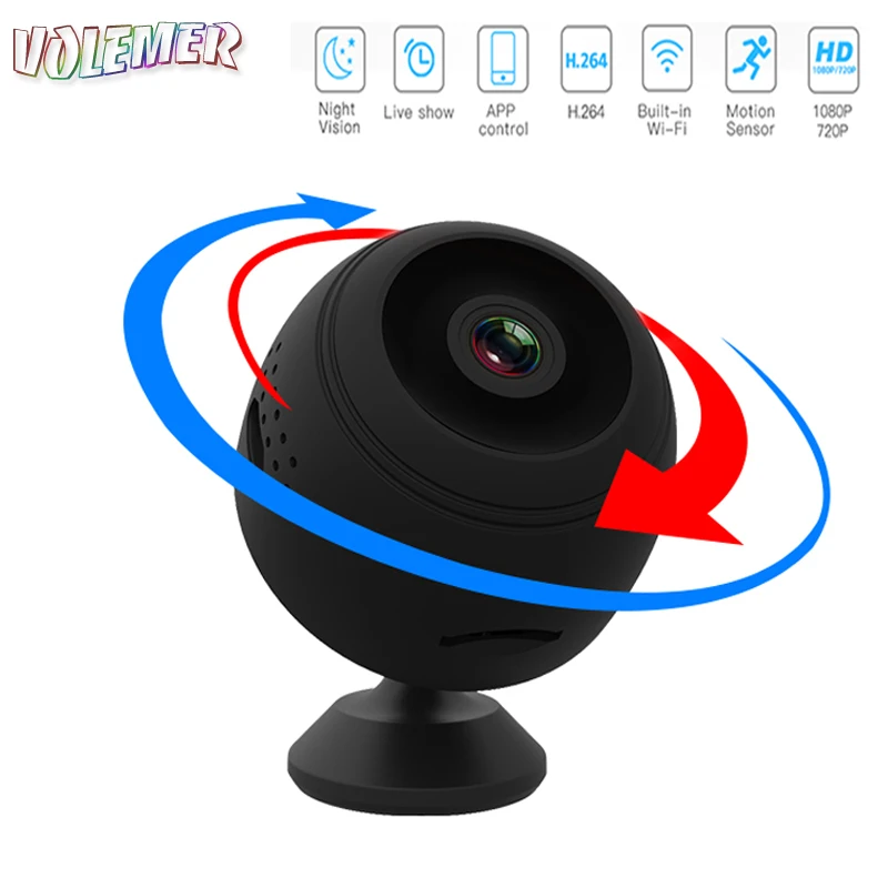

Volemer Wifi Camera 360 Degree 1080P HD Video Camera Mobile Monitoring Network Surveillance Smart IR-Cut Night Vision Ip Camera