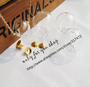 

Freeship! 20sets 30mm Double Hole Glass Globe Glass Vial Ball & 10mm flower cap