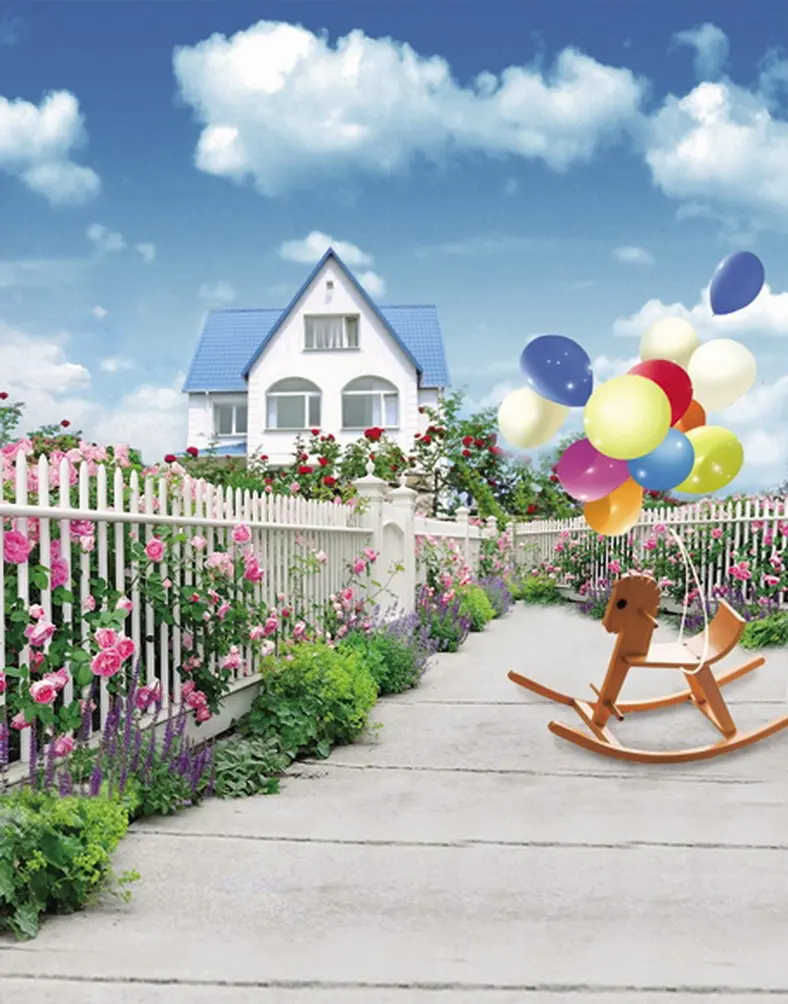 

5x7ft House Flowers Photography Backdrops Photo Props Studio Background