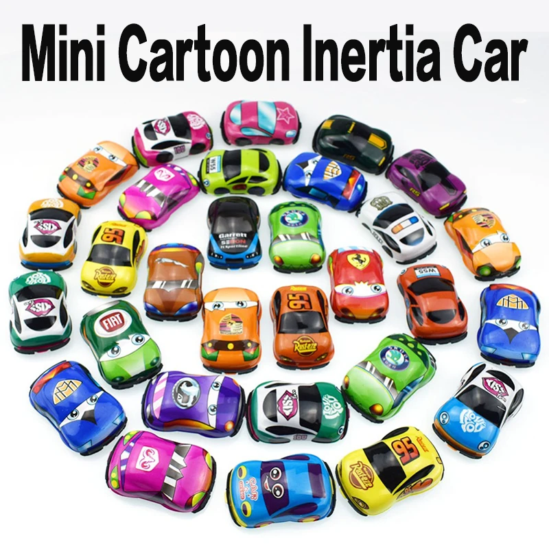 

100PCS Pull Back Car Toys Car Children Racing Car Baby Mini Cars Cartoon Pull Back Bus Truck Kids Toys For Children Boy Gifts