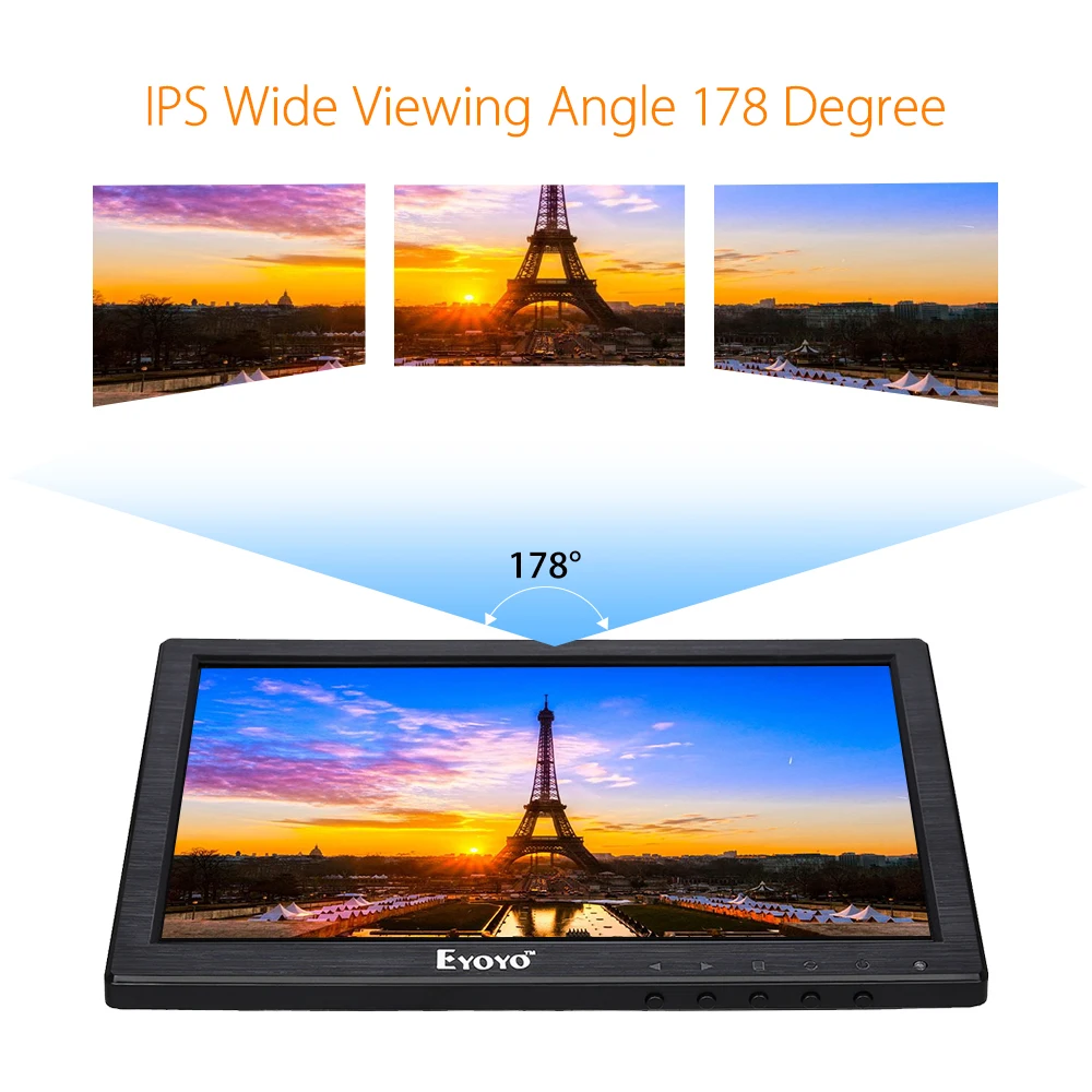 EYOYO EM10A 10 ips светодиодный HD HDMI монитор 1280*800 VGA Видео Аудио со встроенными