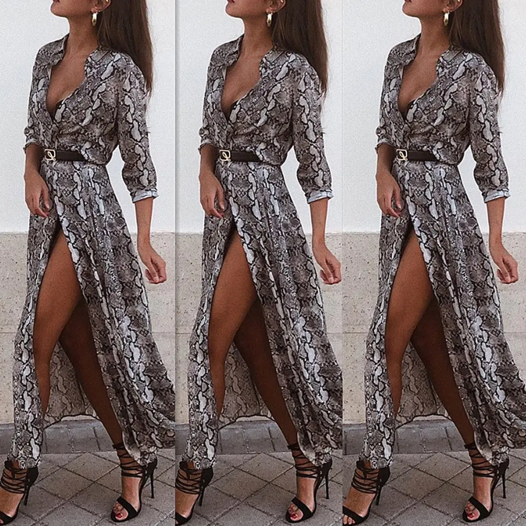 

Blouse 2018 NEW Womens Boho Python Leopard Print Front Open Cape Casual Coat Loose Blouse kimono Long Cardigan Blouse