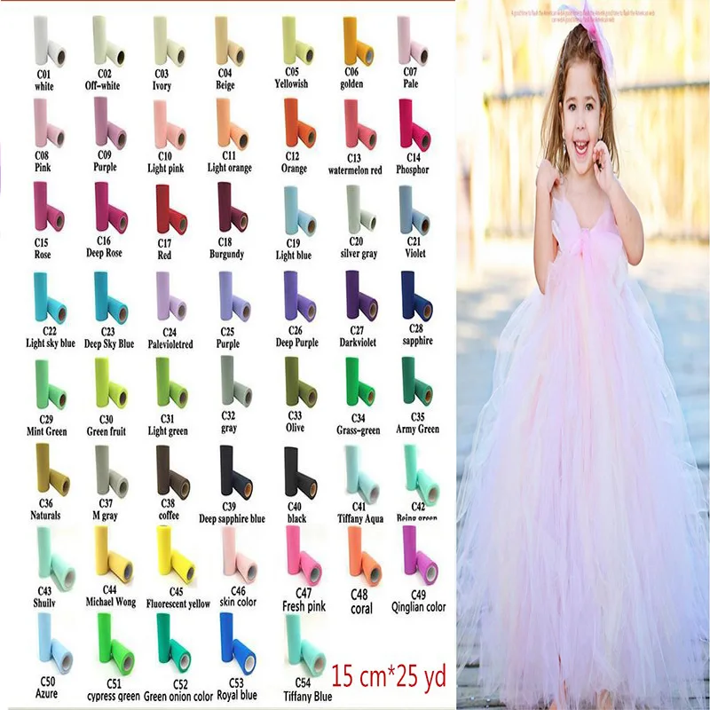 

1pc Tulle Roll Fabric DIY Baby Shower Tutu Skirt Wedding Party Decor Baby Shark Party Gender Reveal Chair Sash Table Cloth Decor