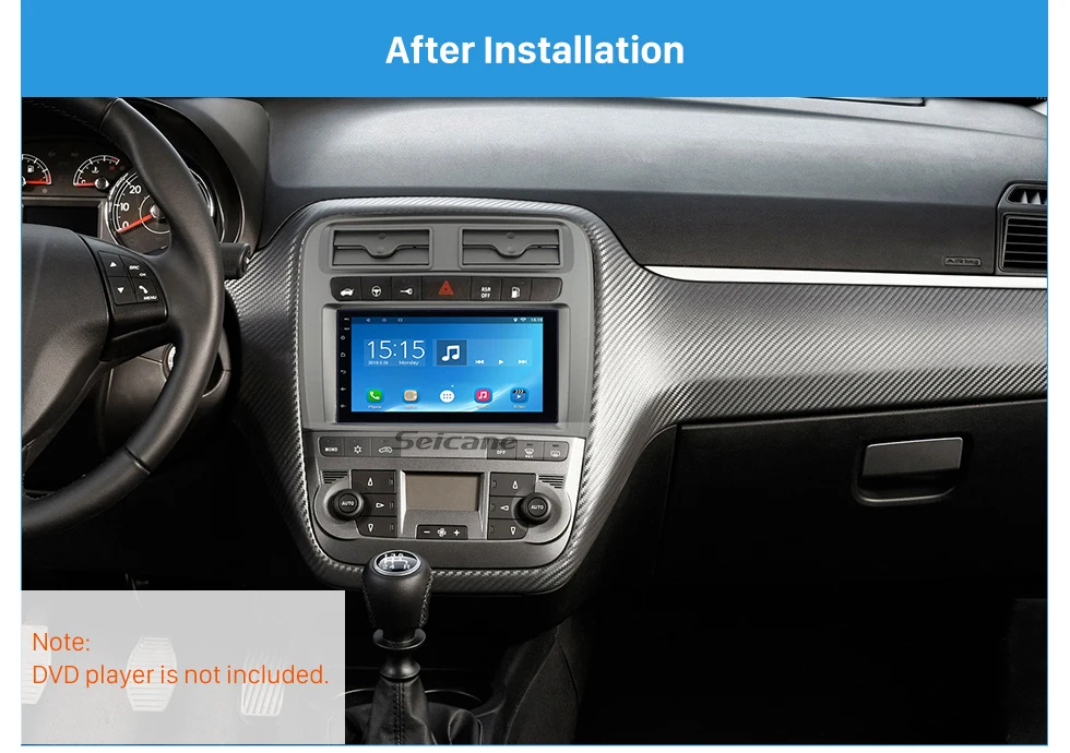 Seicane 2DIN автомобиль радио фасции ободок отделка комплект крышка для 2005-2009 FIAT GRAND PUNTO(Левый руль) приборная панель установка автомобиля пластина