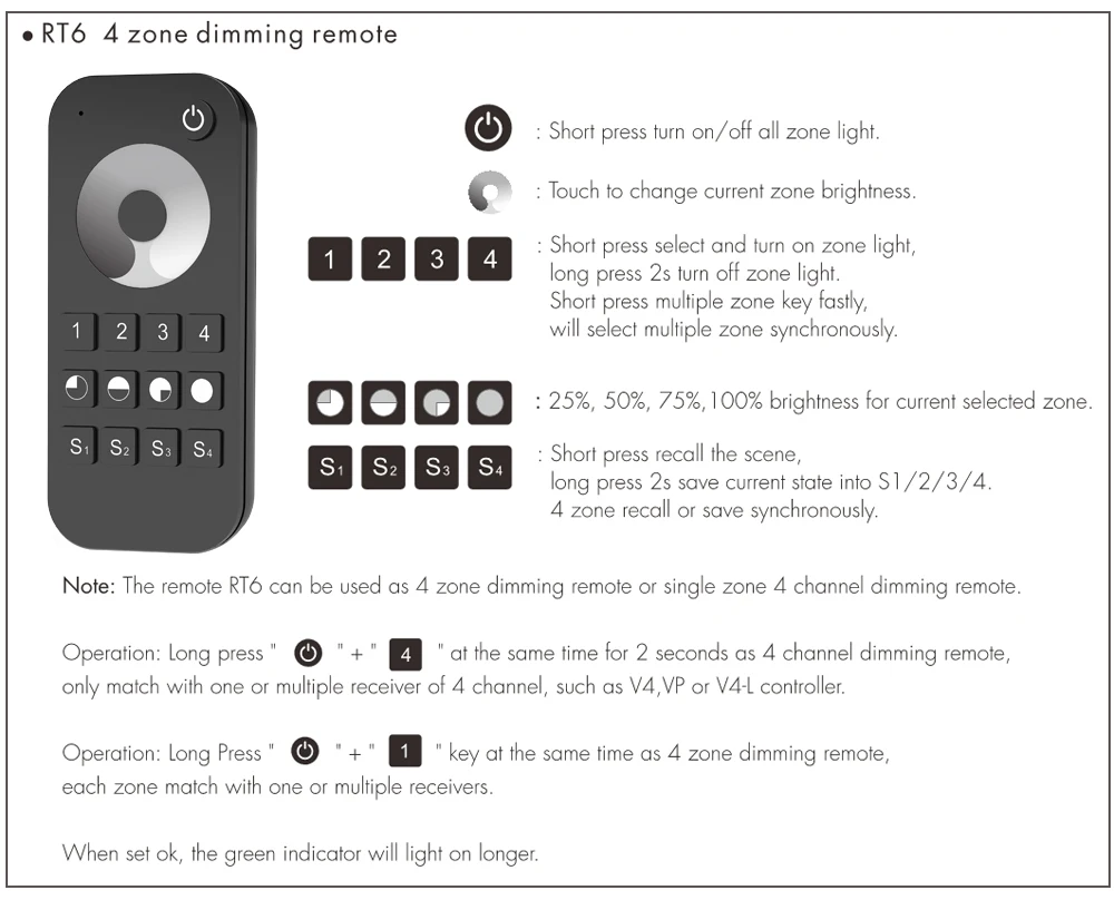 Светодиодный светодио дный пульт дистанционного управления Diming Remote 1 зона или 4 зоны