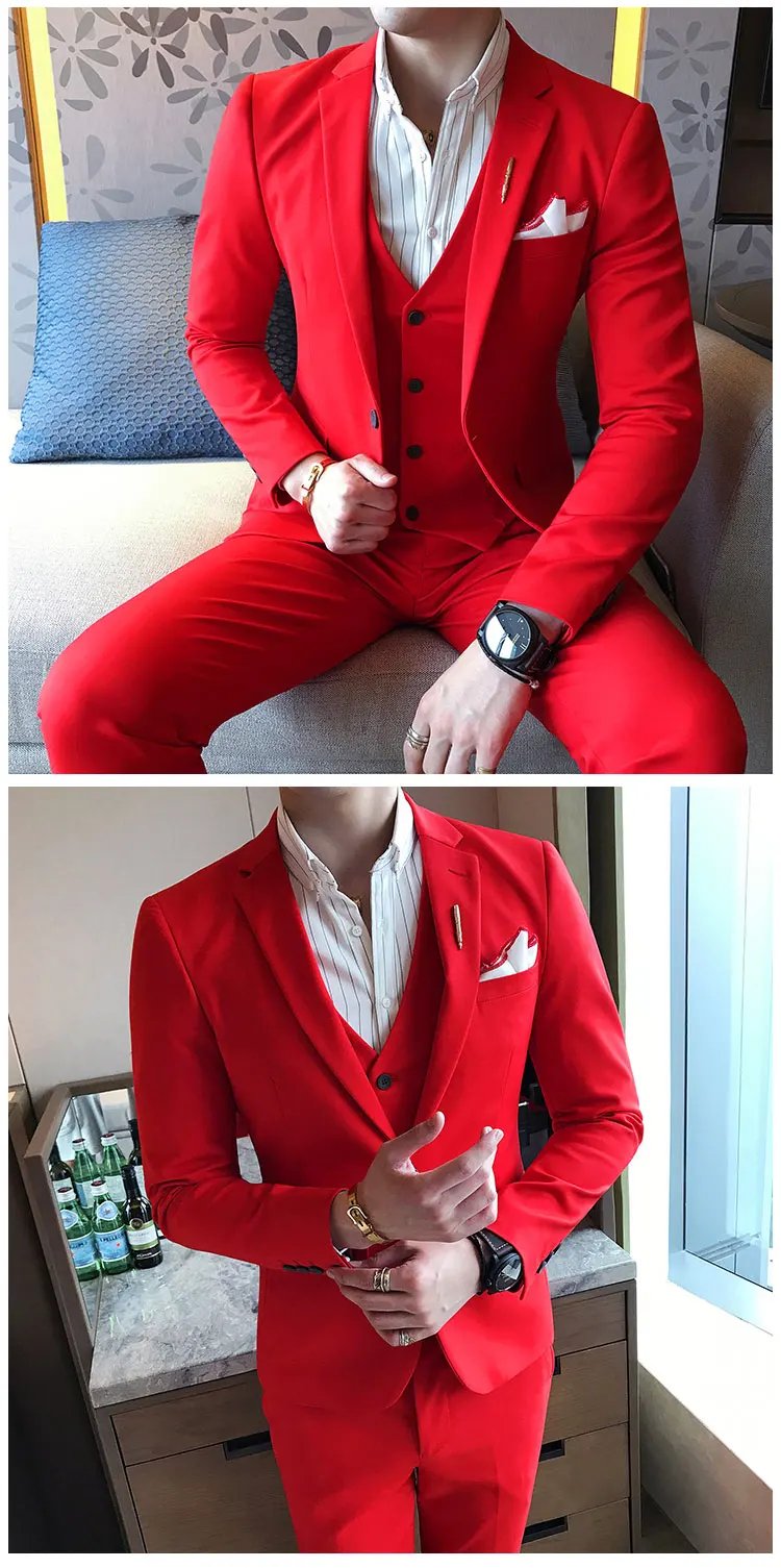 Azure Red Suit Set