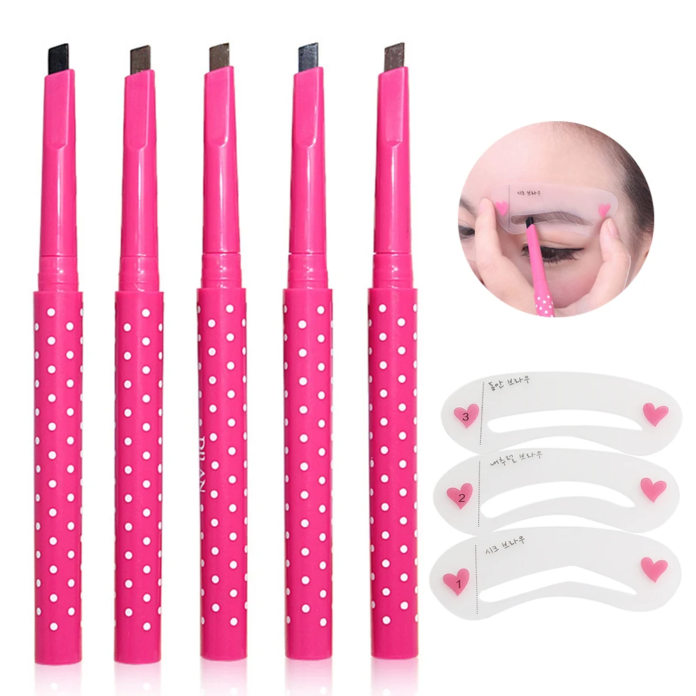 

Hot Waterproof Eyebrow Pencil With Eye Brow Card Tool Lady Rotating Eyebrow Pencil 3Eyebrow Shaping DIY Eyebrow Pen Makeup Tool