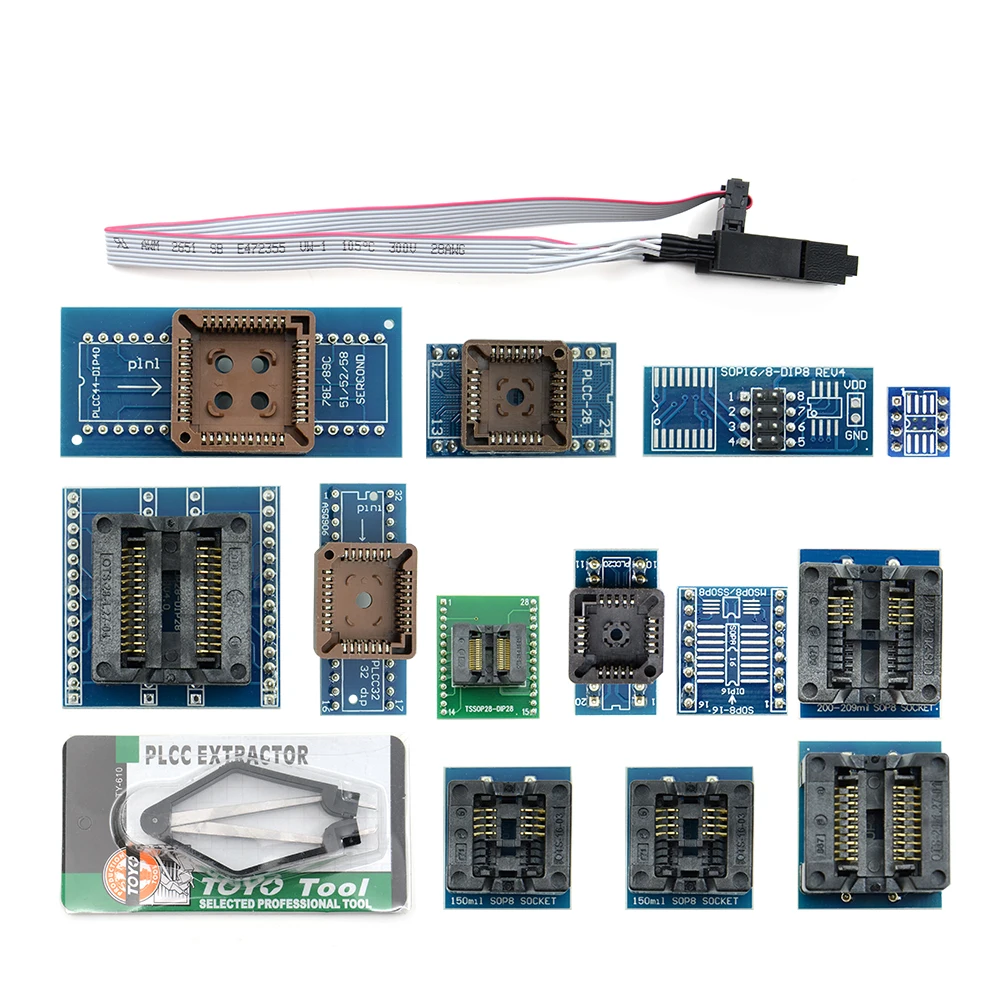 13 шт. универсальный программатор адаптеры Комплект гнезд для TL866CS TL866A TL866II плюс EZP2010 RT809H с IC экстрактор