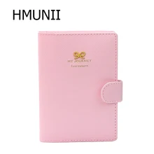 HMUNII женский держатель для карт милый PU бант пряжки с короной Обложка для паспорта Защитный Чехол Органайзер Caderneta HM-A01
