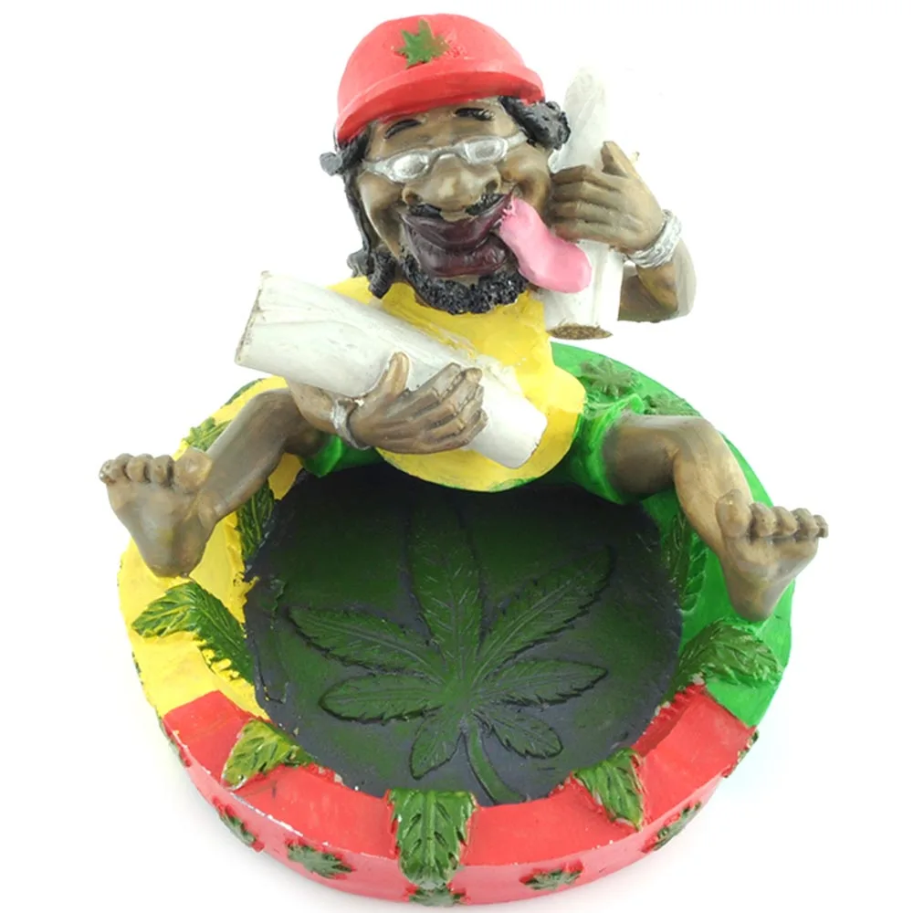 

Fun Creative Design Cartoon Smoking Ashtray Punk Style Home Office Decoration Washable Cigar Ashtray Family Christmas Gift Craft