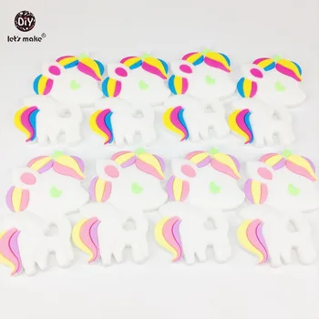 

Let's Make Silicone Unicorn 5pcs Lovely Diy Teething Necklace Accessories Food Grade Silicone Teether Chewable Baby Teether