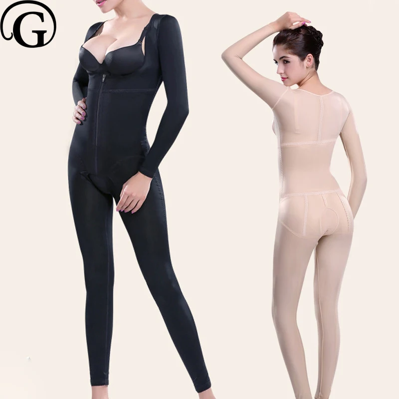 PRAYGER Women Slimming Full Body Shapers Recovery Compression Control Abdomen Bodysuits Lift Chest Thigh Slimmer Long