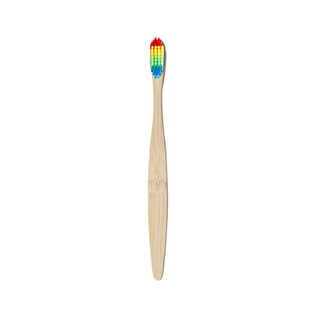 Натуральная синяя бамбуковая зубная щетка, мягкая щетина, бамбуковое волокно, деревянная ручка, бамбуковая трубка для зубной щетки, портативные наборы для ухода за полостью рта - Цвет: rainbow toothbrush