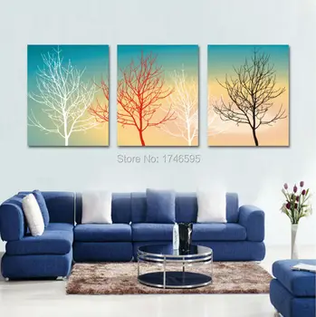 

Big 3pcs home decor abstract Wall Art picture for living room bedroom wall decor white red black tree canvas art print Painting