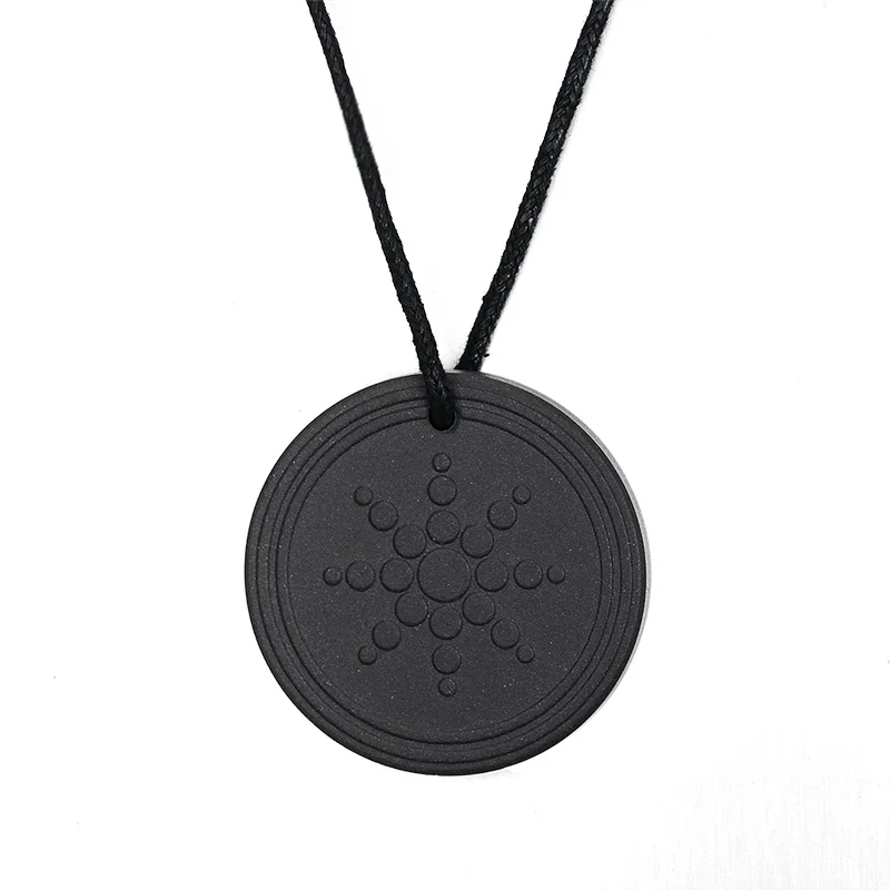 

High Quality Men Black Quantum Scalar Energy Pendant Sun Flower Design Pendant Necklace Wholesale Cool Black Men Necklace.PN-031