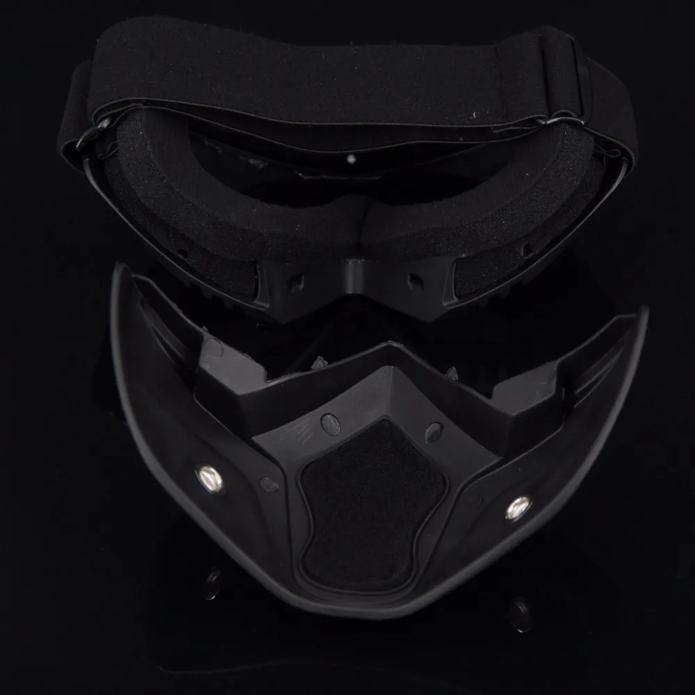 Черная рамка модульная маска Съемные очки и рот фильтр идеально подходит для открытого лица мотоциклетные винтажные шлемы или Половина шлема