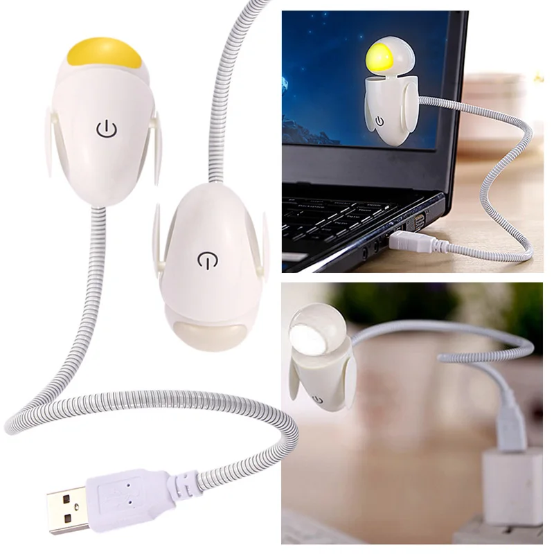

Creative Portable USB Charge Robot LED Eye Care Novelty Night Light Desk Reading Light (All)