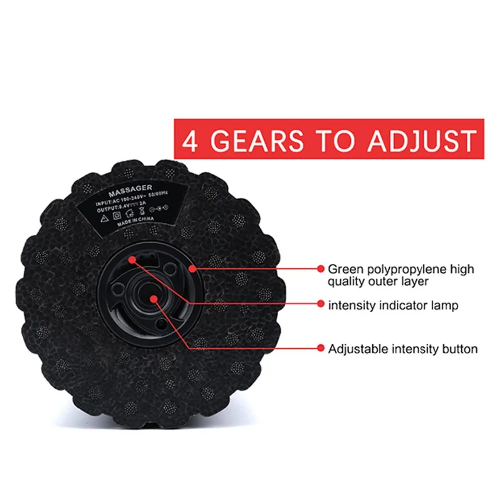 Electric 4-Speed Vibrating Foam Roller For Muscle Massage Deep Tissue Trigger Roll Stretch Tool Body Slimming Yoga Foam Roller