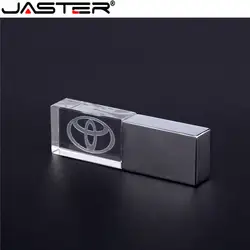 JASTER Тойота кристалл + металлический USB флэш-накопитель Флешка 4 ГБ 8 ГБ 16 ГБ 32 ГБ 64 Гб 128 Гб Внешняя память USB 2,0