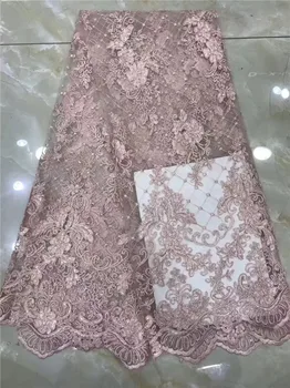 

Elegant African embroidery net fabric fashion French lace material for evening dress PDN213(5yards/lot)