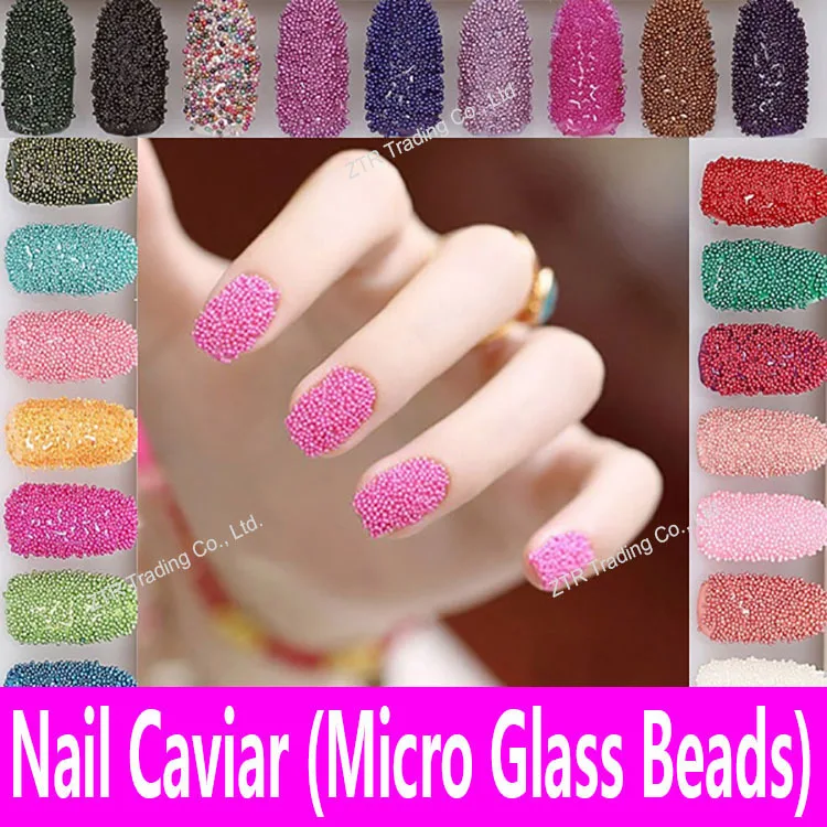 

1 pot Nail Caviar in 20 Colors Micro Glass Beads 3d Nail Art Decorations Nail Tools Fashion Design Nails rhinestone DIY Enamel