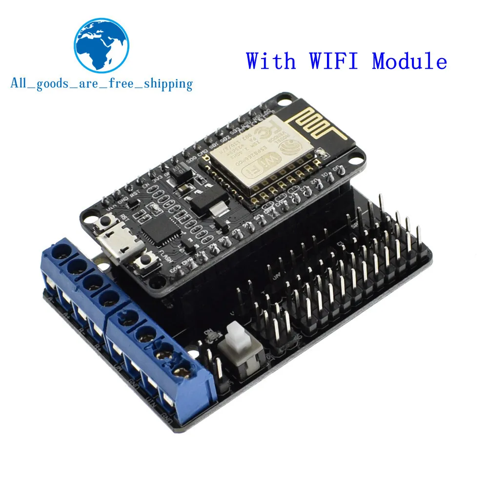 

NodeMCU Motor Shield Board L293D for ESP-12E from ESP8266 esp 12E kit diy rc toy wifi rc smart car remote control For Arduino