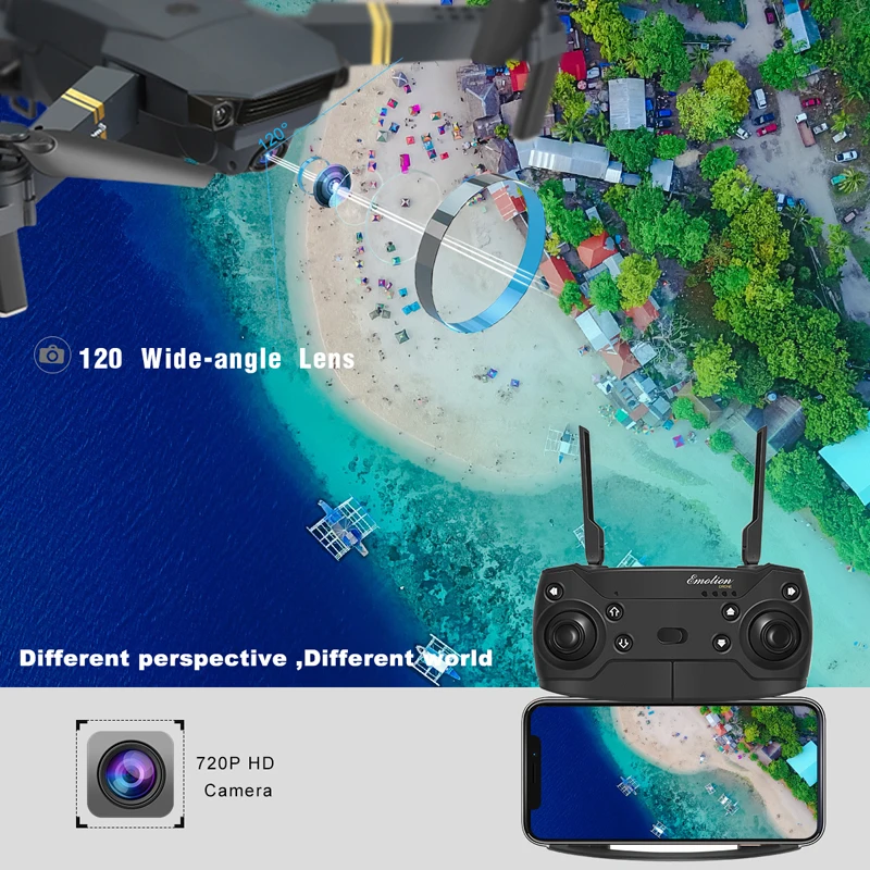 Eachine E58 WIFI FPV con gran angular cámara HD 1080P Modo de retención de altura brazo plegable RC Quadcopter Drone X dron Pro RTF para regalo - 3