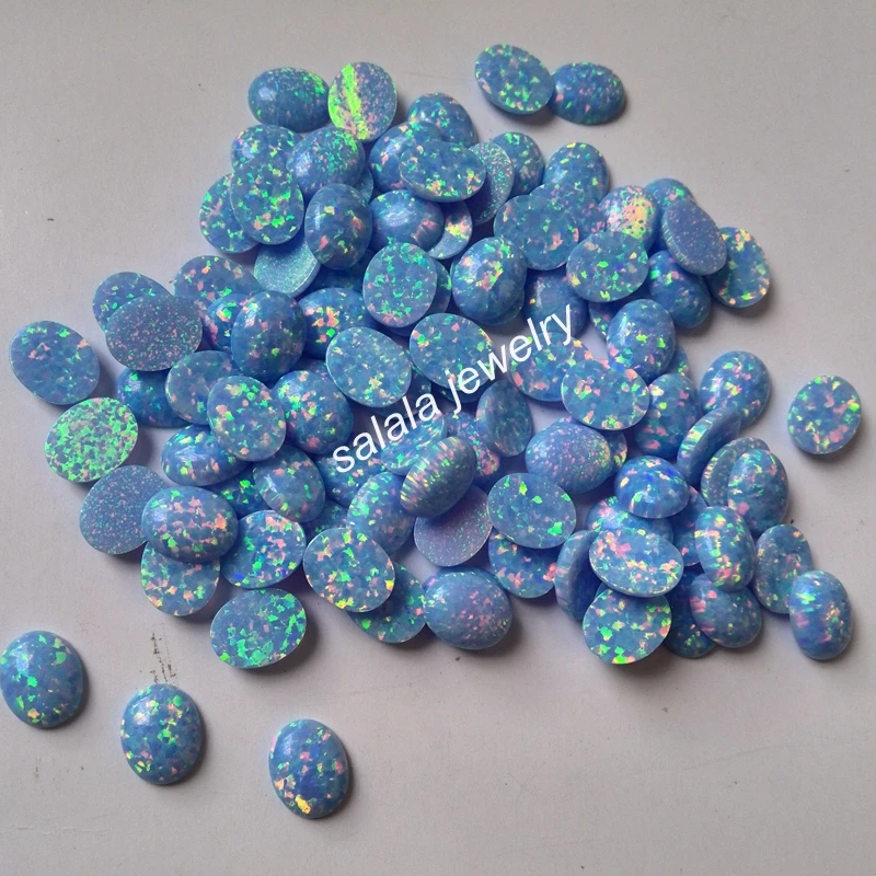 100pcs/lot Free Shipping 7x9mm OP26 Synthetic Oval Cabochon Fire Opal