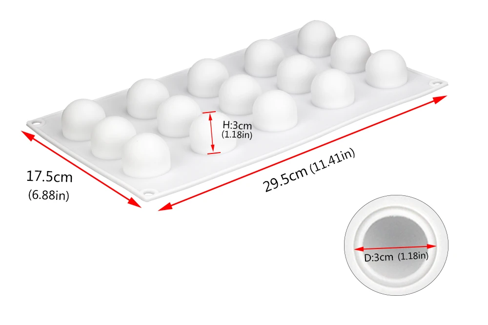 15 отверстий Шарообразная силиконовая форма для торта для трюфелей шоколадные десерты выпечка сковорода торты украшения инструменты кухонные аксессуары