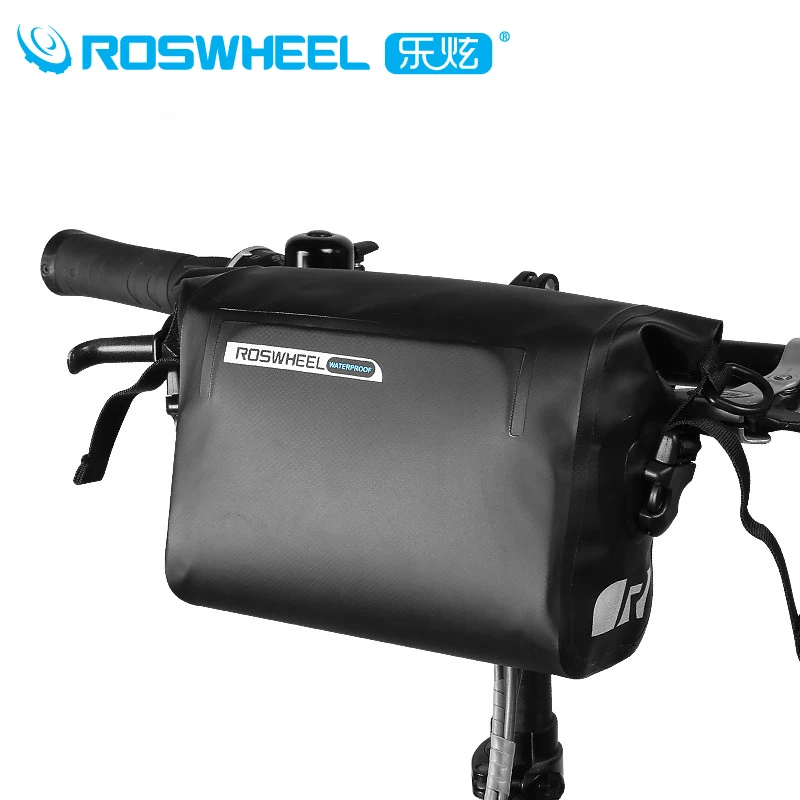 buy Roswheel Full Waterproof 3L big capacity Bicycle Bag Front Tube Handlebar Cycling Bag PVC mtb Bike Bag Bike Accessories
