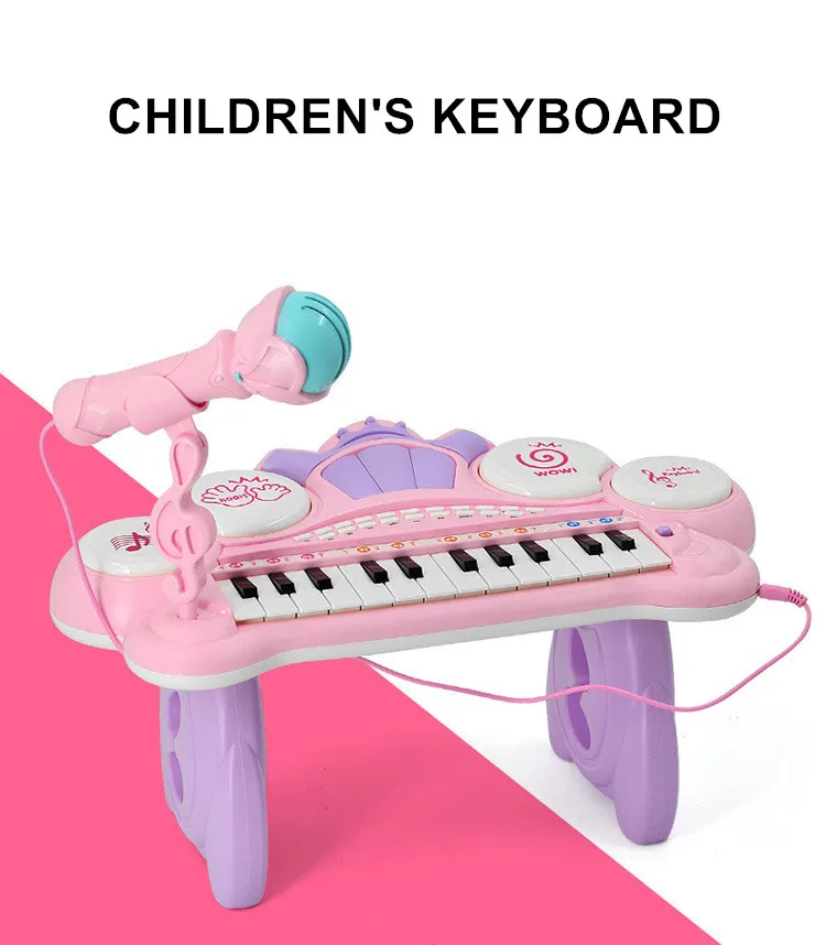 Anos de Educação do Bebê Brinquedos Instrumento Musical Mini Microfone Piano Iluminação Efeitos Sonoros Reprodução Multimídia 1-6 Pianoforte 6 Brinquedos e hobbies