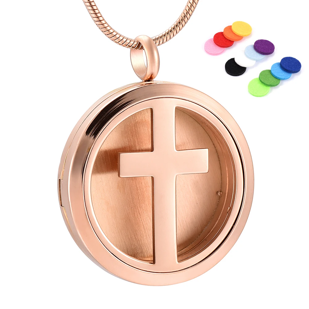 Rose Gold Stainless Steel Essential Oil Diffuser Necklace Air Freshener