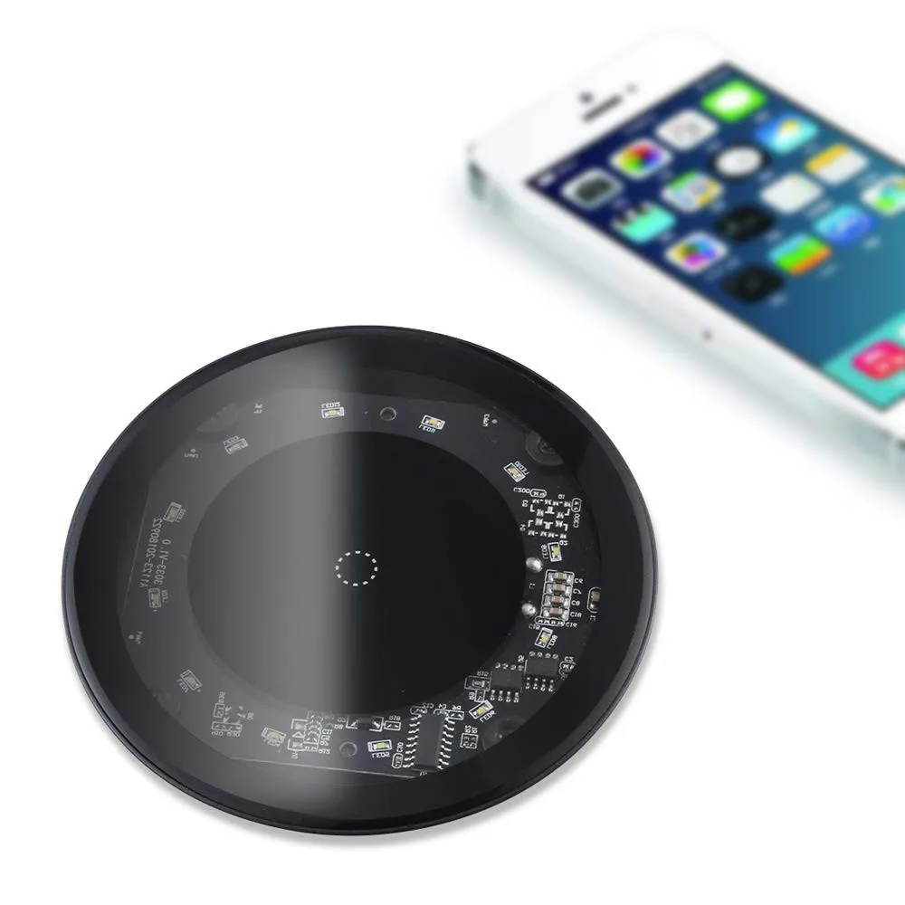 

Transparent 10W Qi Wireless Charger for iPhone XS Max XR 8 Plus Visible Element Wireless Charging pad for Samsung S9 S10 Note 9