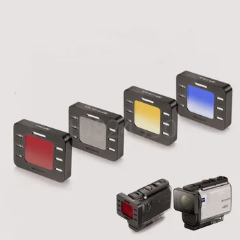 

4in1 1 set Diving Gradient Red Yellow orange Gradient Gray Filter for Sony AS50 AS50R AS300 AS300R FDR X3000R Cam Accessories