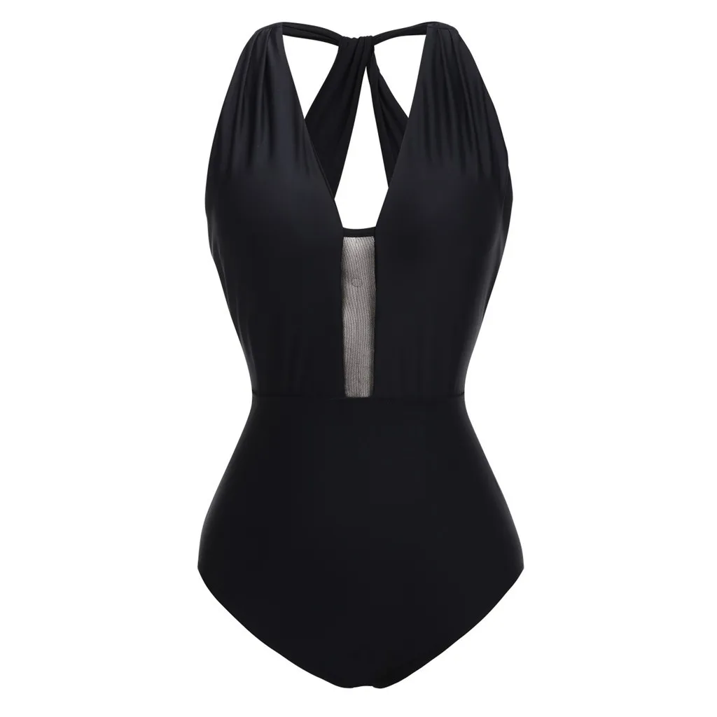 

Black Tight Swimwear For Women Sexy One Piece Swimsuit 2019 Slimming Female Print Retro Beach Bathing Suit Bodysuit m20