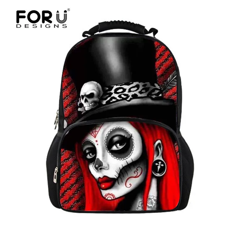 

FORUDESIGNS Cool Skull Printing Schoolbags Women,Kids Large School Book Bag,Children Teenager Girls Bookbag Satchel Backpack