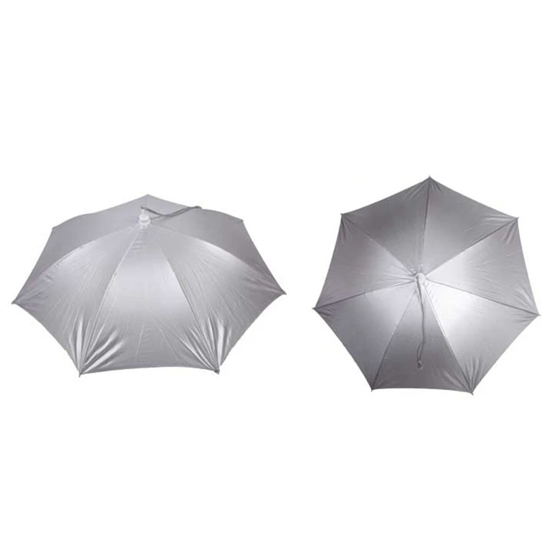 Folding Adjustable UV Protection Hand Free Sun Rain Cap Fishing Headwear Umbrella Hat Rainproof Windproof