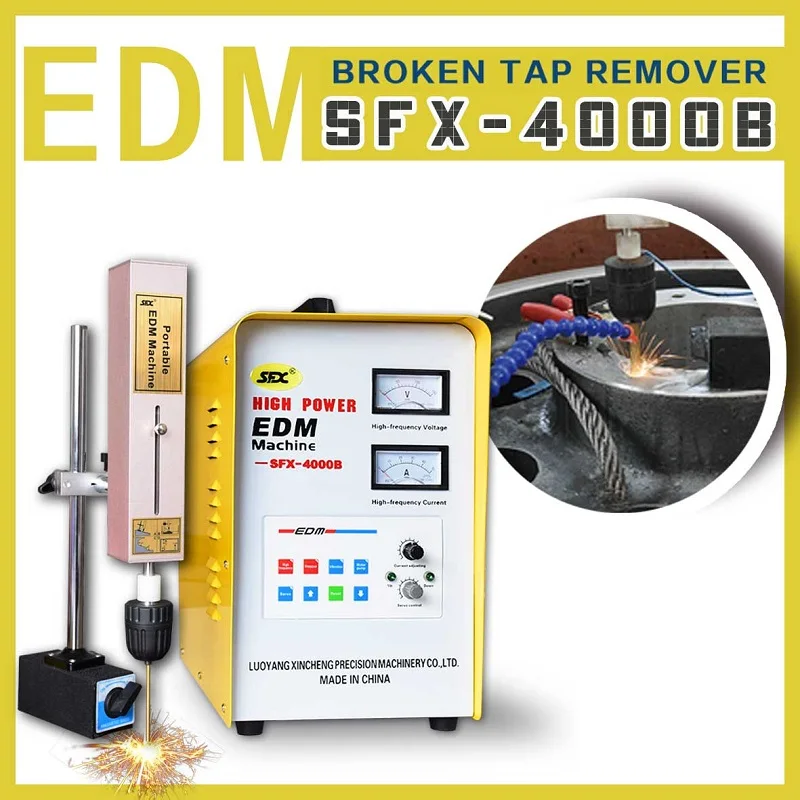 Removing Broken Tap, Tap Disintegrator, Mini EDM SFX-4000B, Tap Head Removal, Machine to Remove Broken Taps