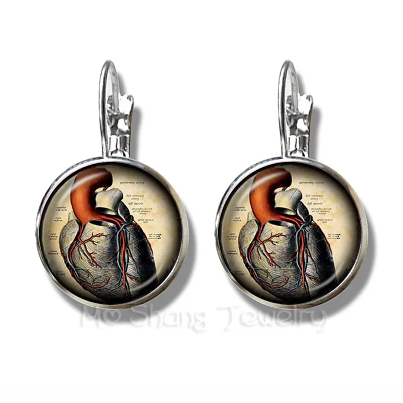 

Human Anatomy Brain Earrings 16mm Glass Cabochon Weird Cool Science Personalized Doctor Earrings Organ Creative Gifts