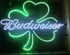 Custom Budweiser Shamrock Glass Neon Light Sign Beer Bar