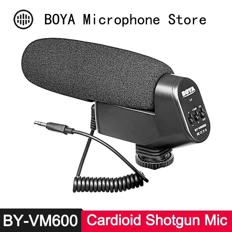 

BOYA BY-VM600 Cardioid Directional Shotgun Condenser Microphone for Canon Nikon Sony DSLR Camera DV Camcorder Video Recording