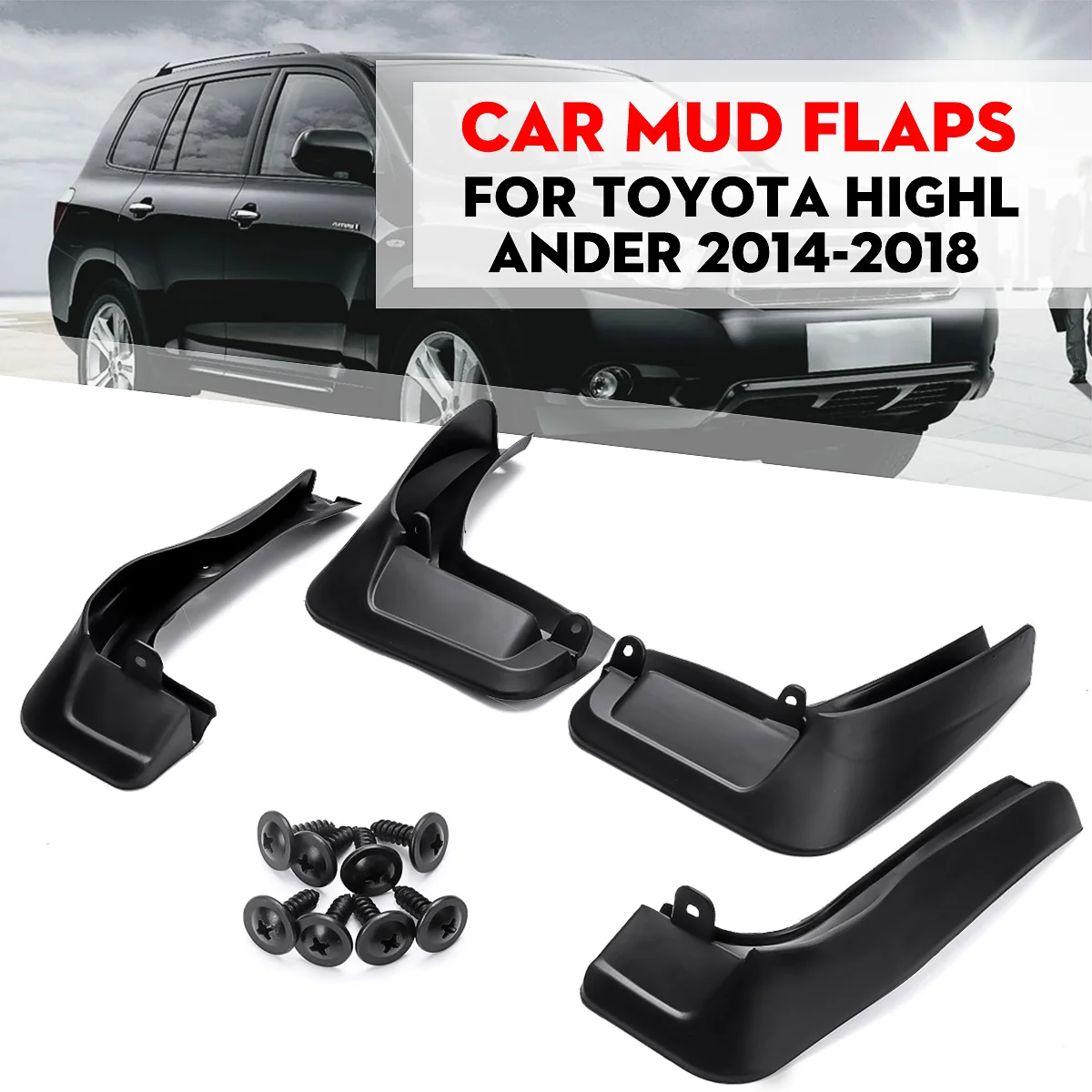 

Mud Flaps For Toyota Highlander 2014-2018 Front Rear Mudguards Splash Guards for Fender Mudflaps Accessories