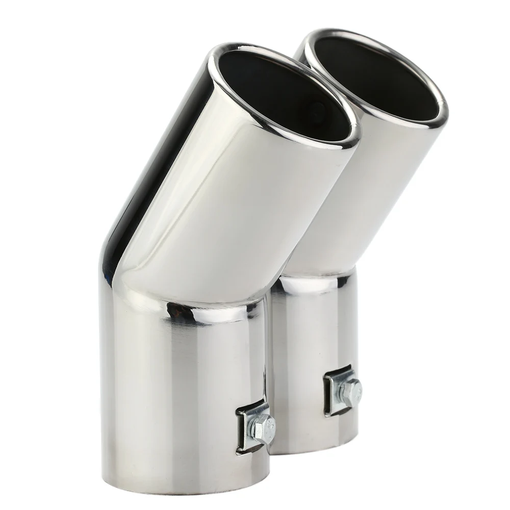 

Car Tail Pipes Replacement Car Style Dual Pipe Stainless Steel Exhaust Tail Pipes Muffler Tips for VW Golf 4 Bora Jetta