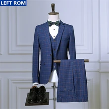 Men’s Suits Jacket + Men Pants + Vest Hot Sale Fashion Business Men Trousers Waistcoat Coat Slim Wedding Banquet Clothing S-3XL
