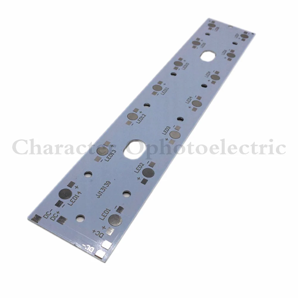

10pcs 257mm x 47mm Aluminium PCB Circuit Board for 14PCS x 1W,3W,5W LED In Series